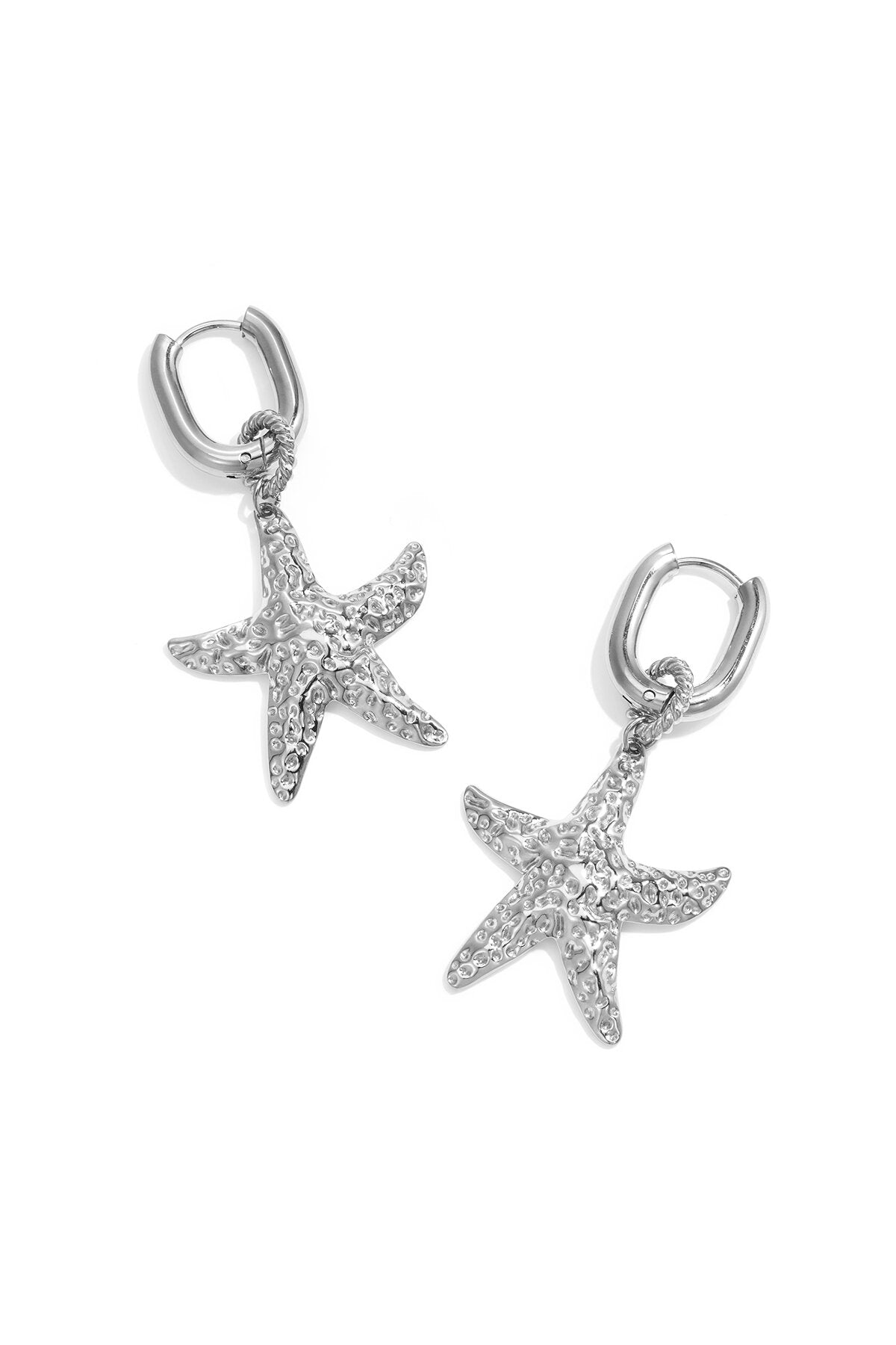 Boucles d'oreilles squovales avec pendentif étoile de mer