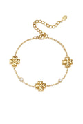 Bracelet trèfle avec pierres alternées