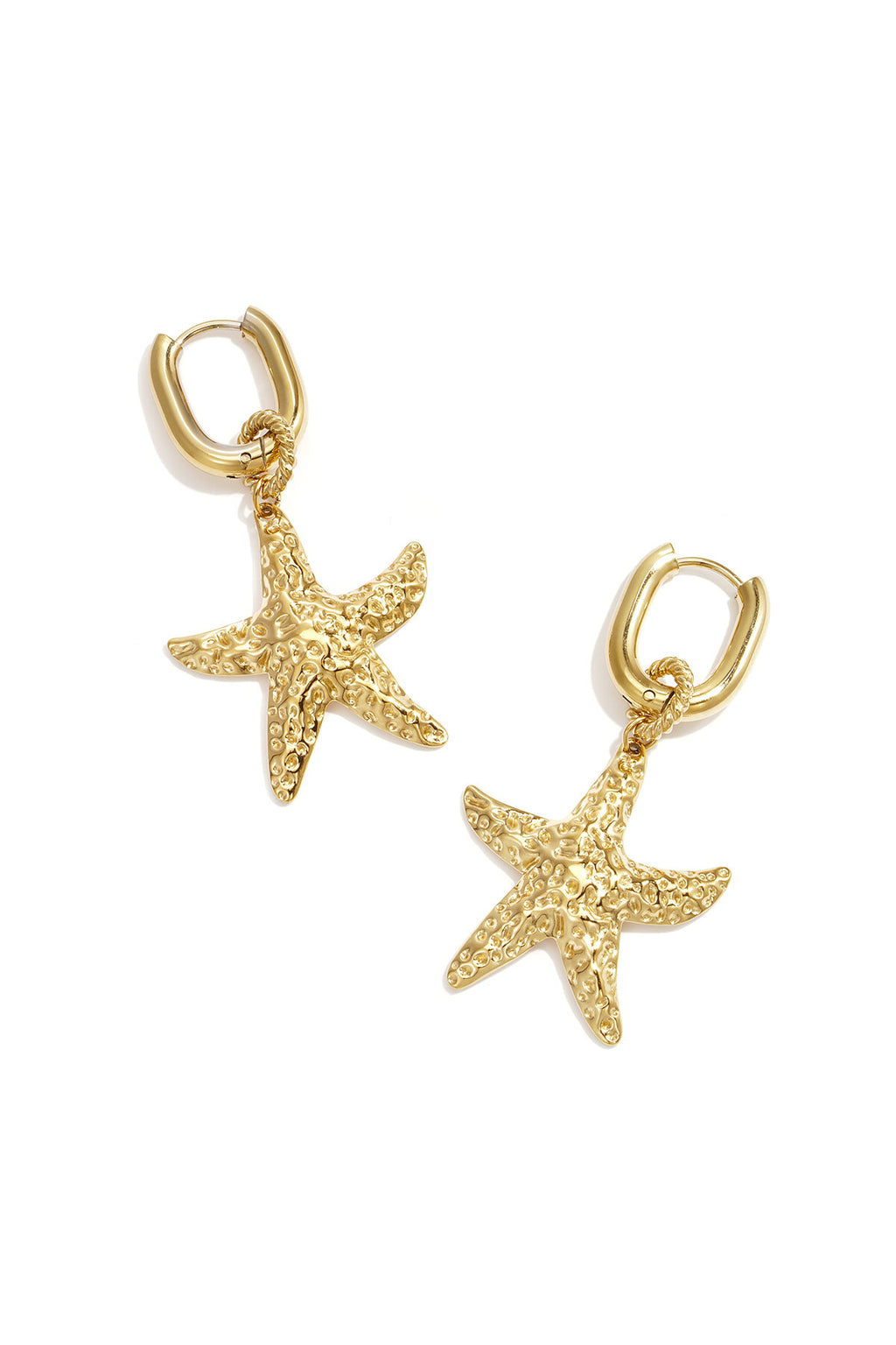 Boucles d'oreilles squovales avec pendentif étoile de mer