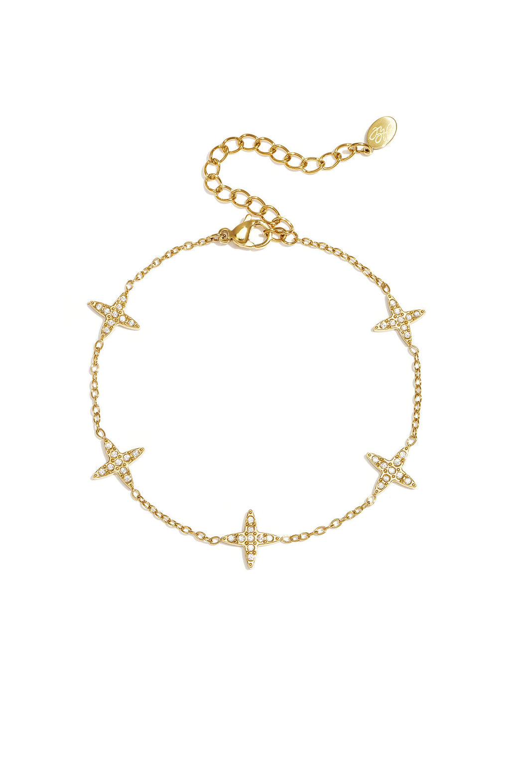 Bracelet à motif de trèfle et trèfles incrustés