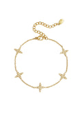 Bracelet à motif de trèfle et trèfles incrustés