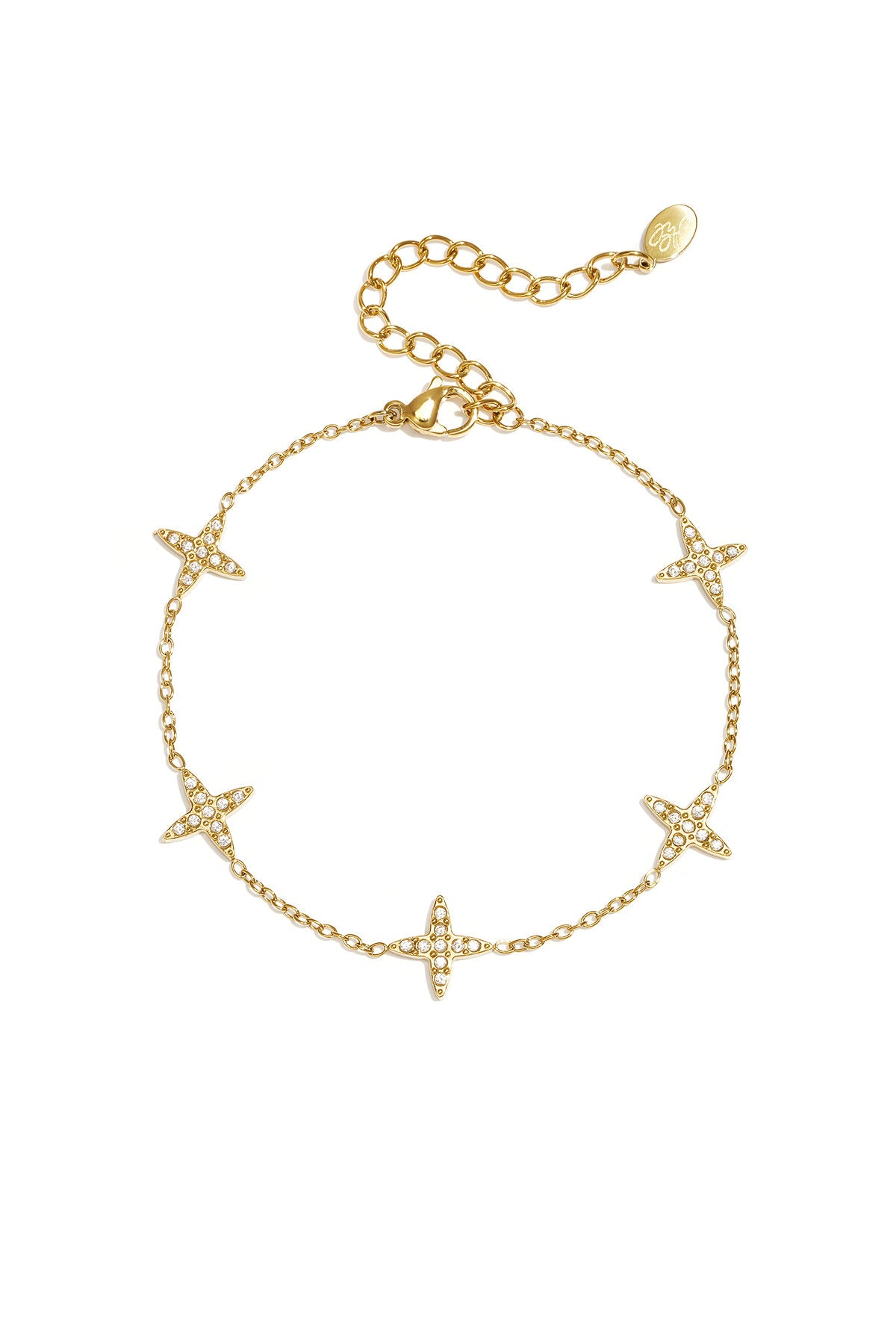 Bracelet à motif de trèfle et trèfles incrustés