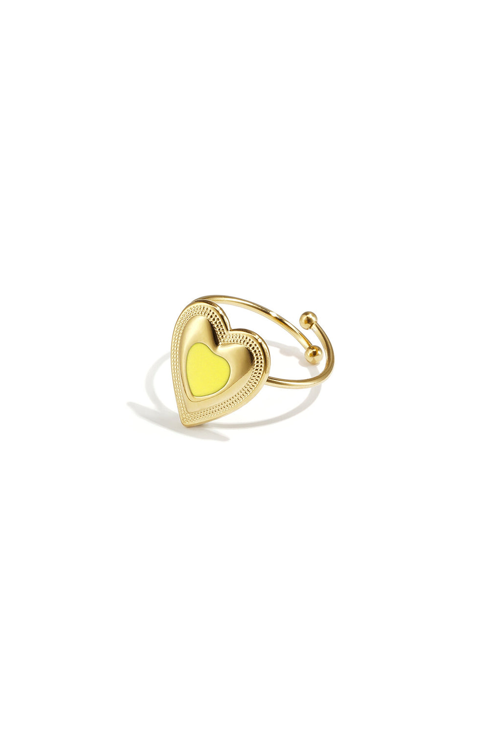 Bague ajustable avec cœur coloré
