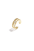 Bague double ajustable ornée de pierres