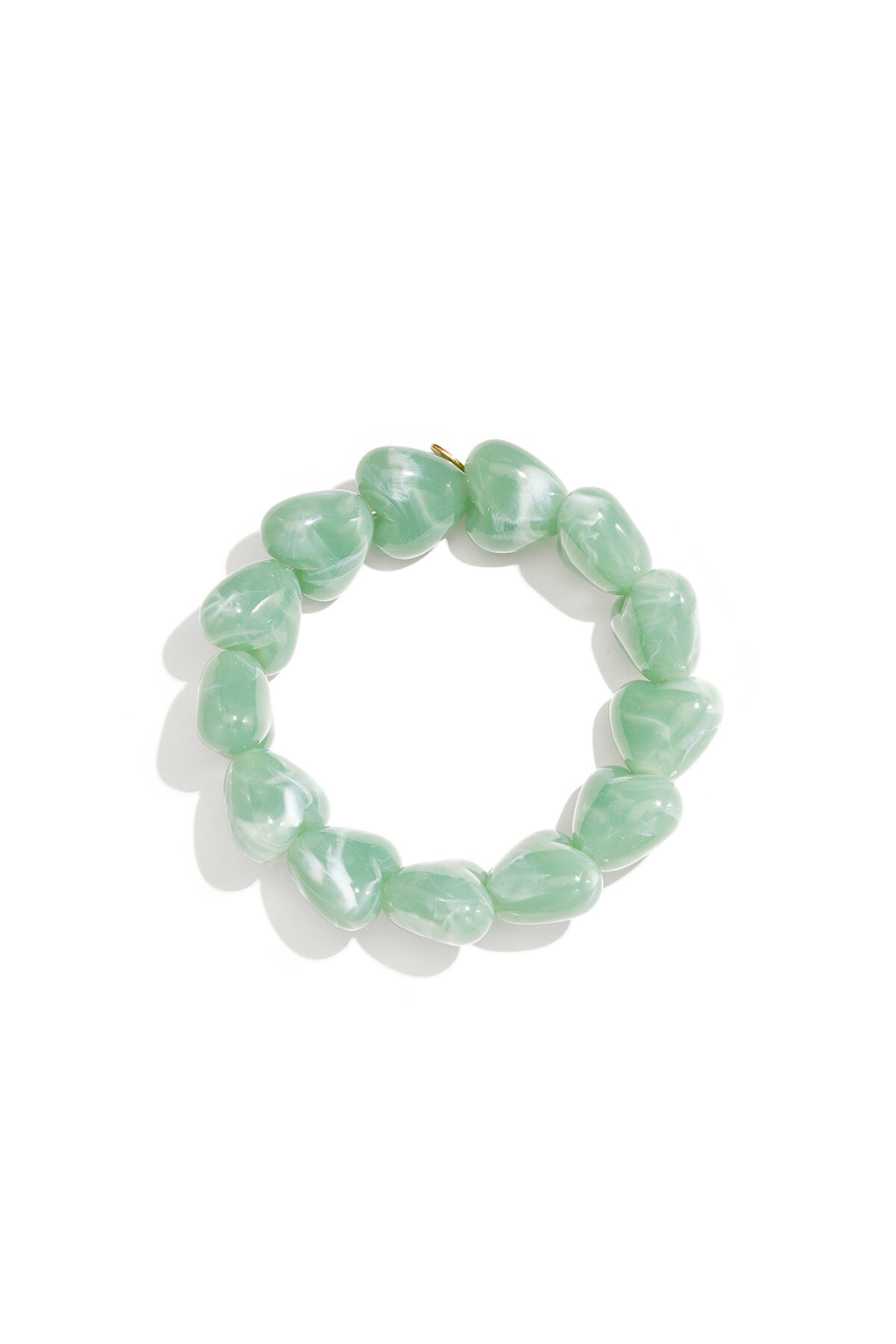 Bracelet de perles avec de grosses perles en forme de cœur
