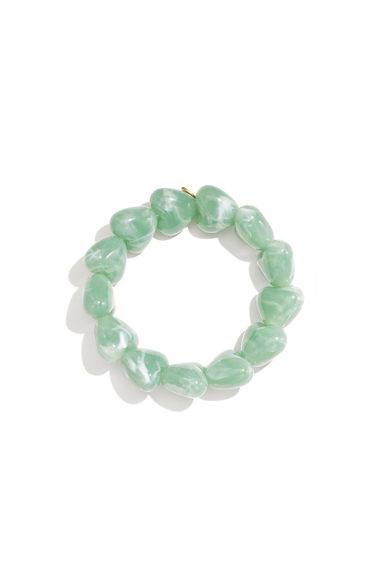 Bracelet de perles avec de grosses perles en forme de cœur