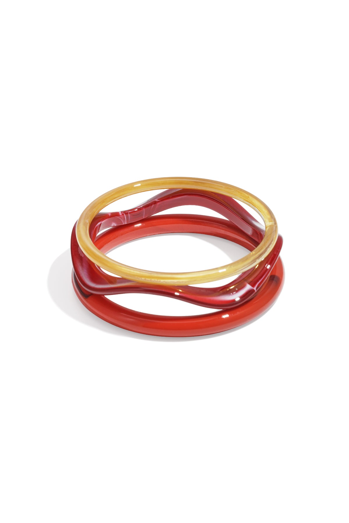Bracelets en acrylique de couleur unie, style décontracté et simple, pour femme