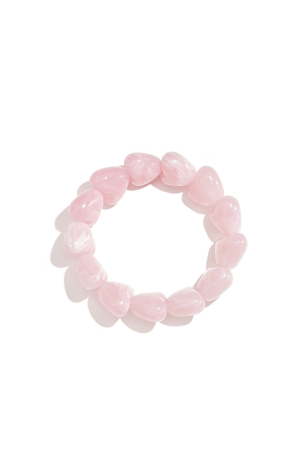 Bracelet de perles avec de grosses perles en forme de cœur