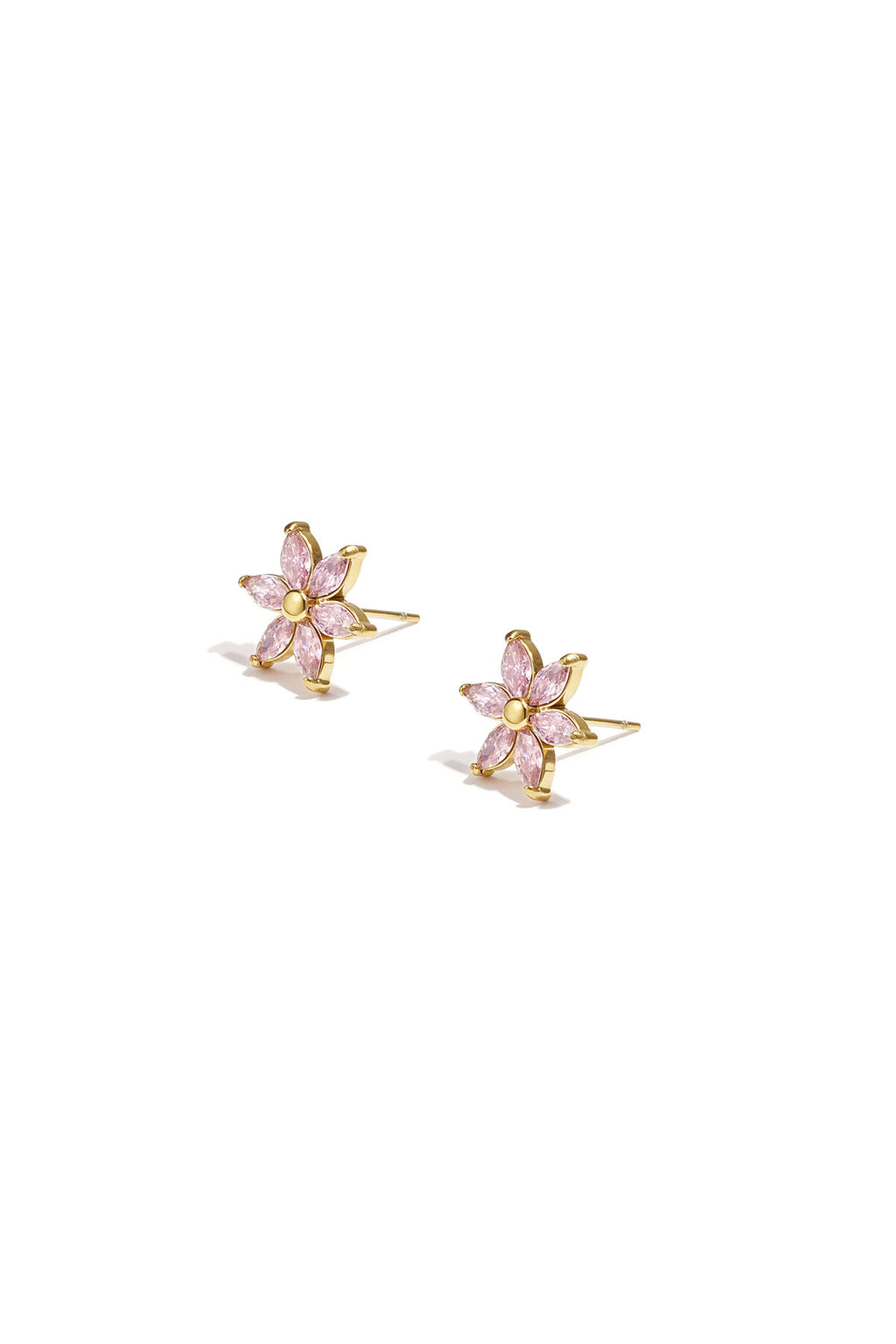 Boucles d'oreilles avec fleur en zircon