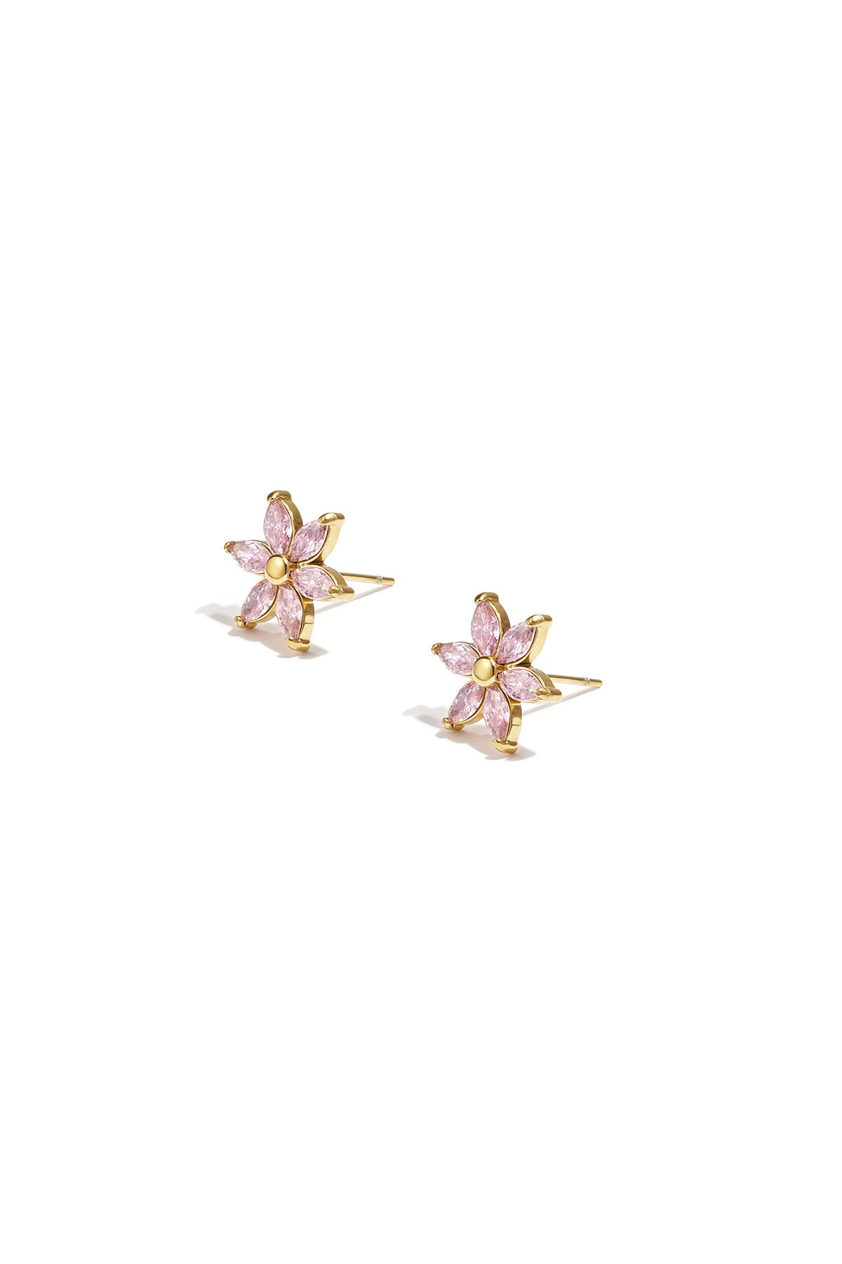 Boucles d'oreilles avec fleur en zircon