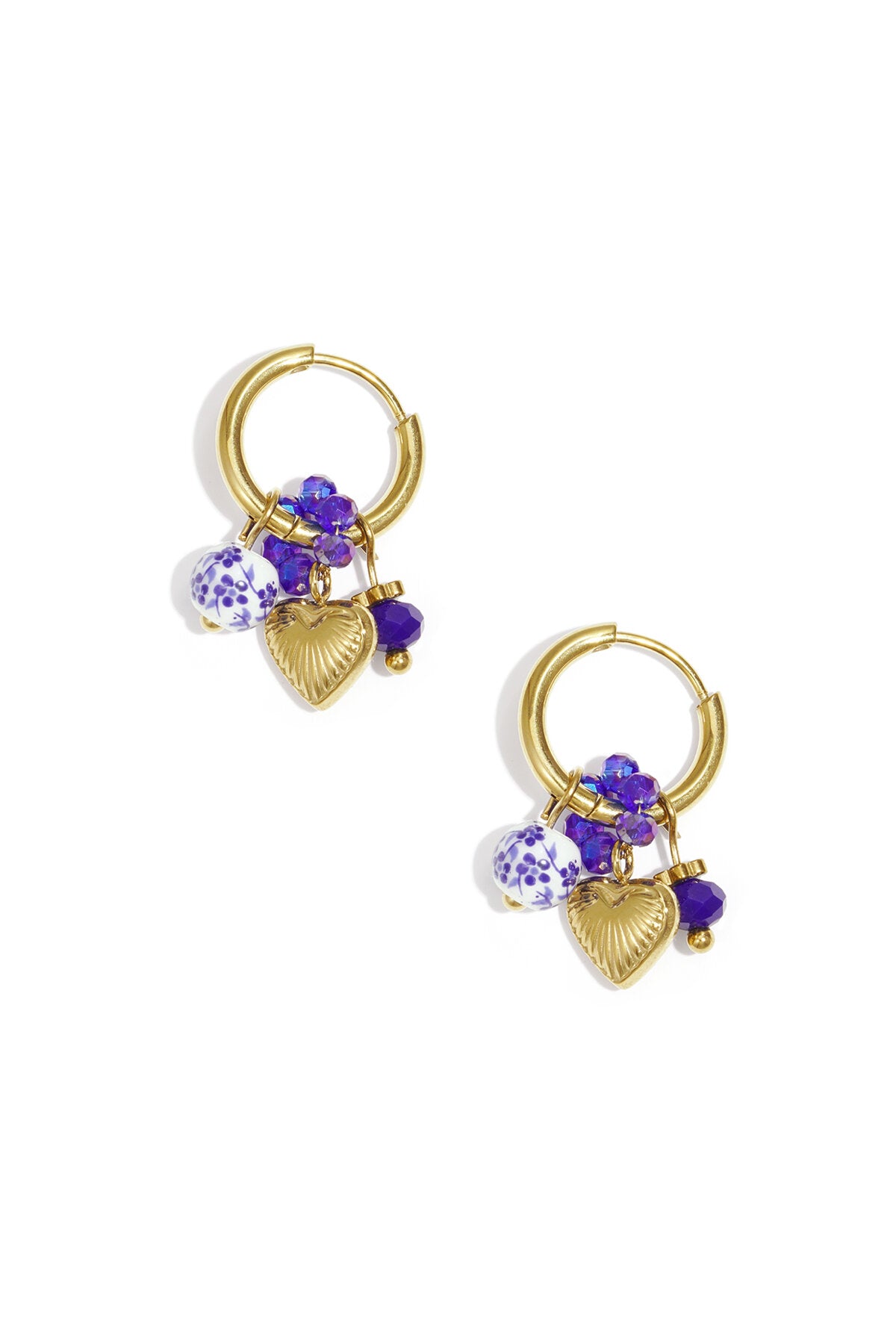 Boucles d'oreilles pendantes en acier inoxydable, série Heart Daily Daily Simple, bijoux pour femmes