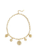 Collier avec breloques soleil et cœur
