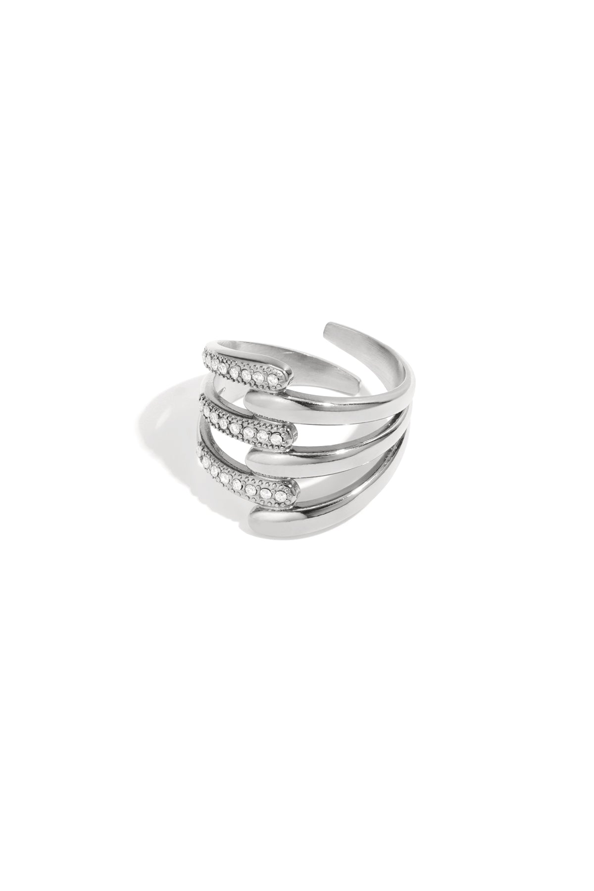 Bagues de déclaration en acier inoxydable, lignes décontractées, simples et quotidiennes, bijoux pour femmes