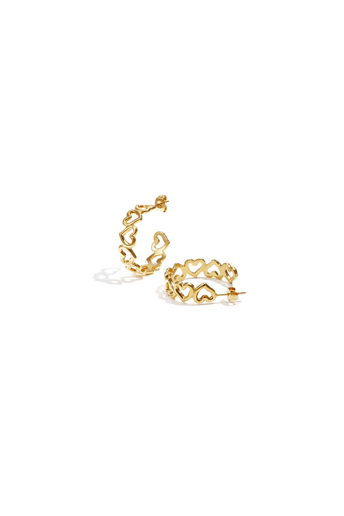 Boucles d'oreilles créoles à cœurs alternés
