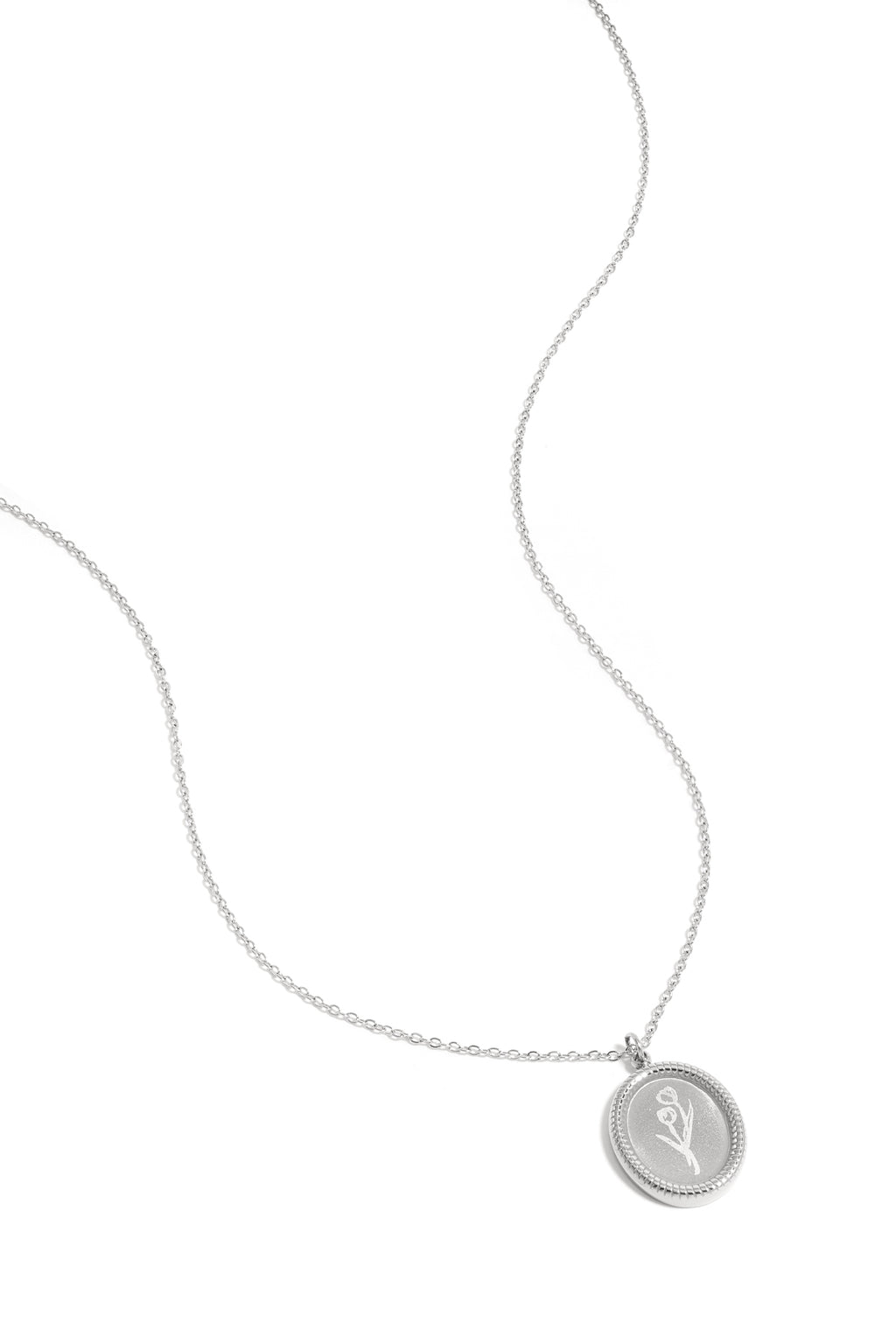Collier en acier inoxydable avec fleur de tulipe