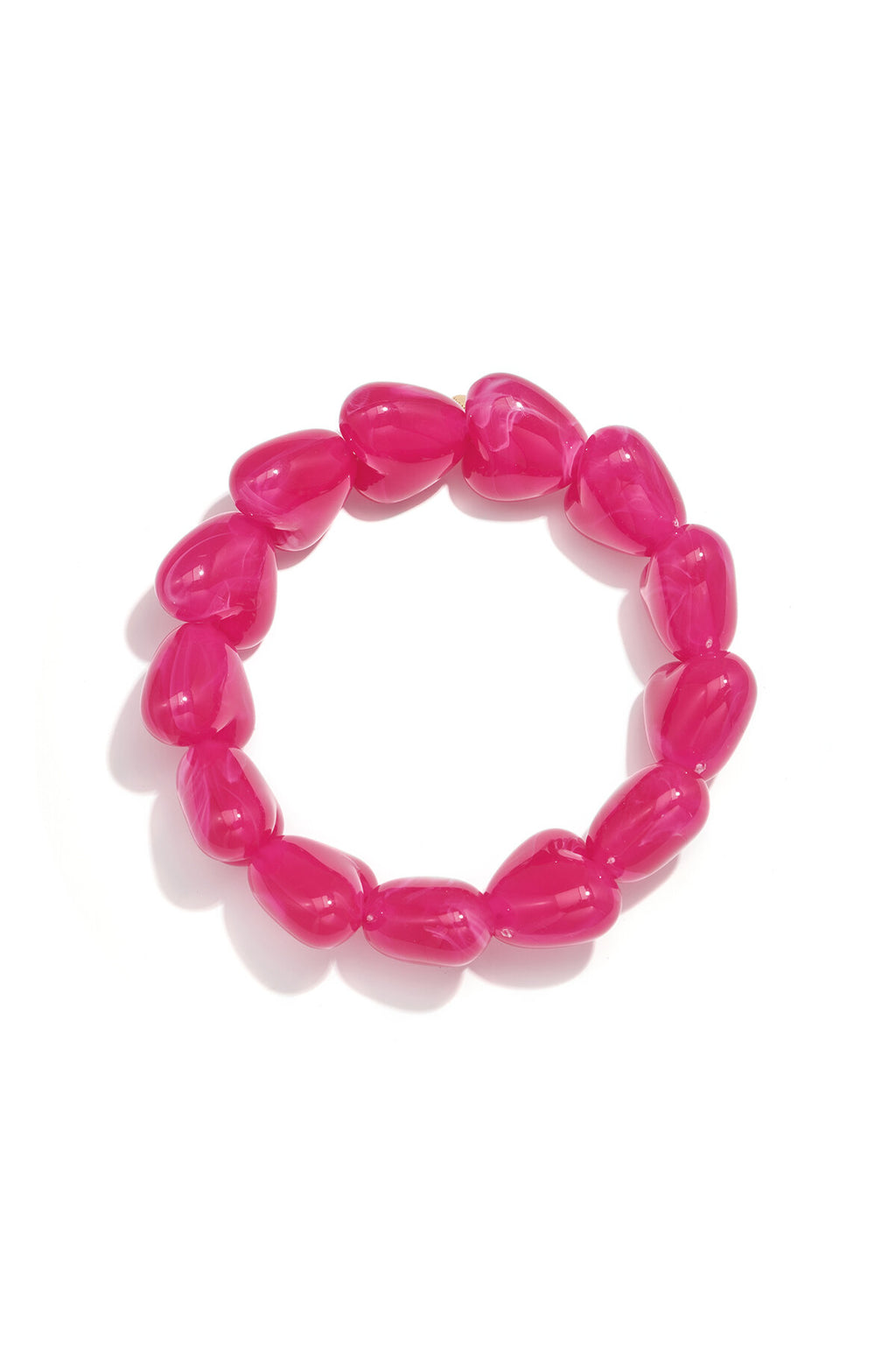 Bracelet de perles avec de grosses perles en forme de cœur