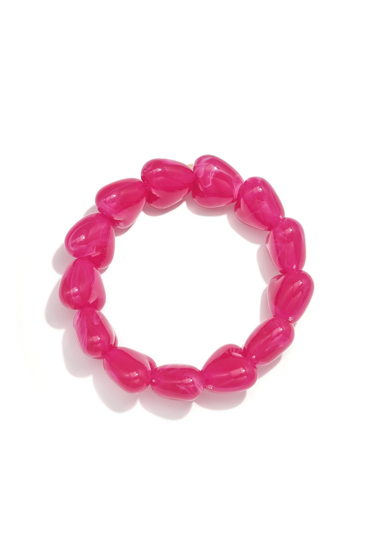Bracelet de perles avec de grosses perles en forme de cœur