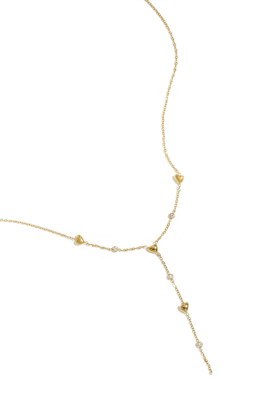 Collier en Y avec cœurs remplis
