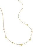 Collier avec breloques coeur et diamants - acier inoxydable