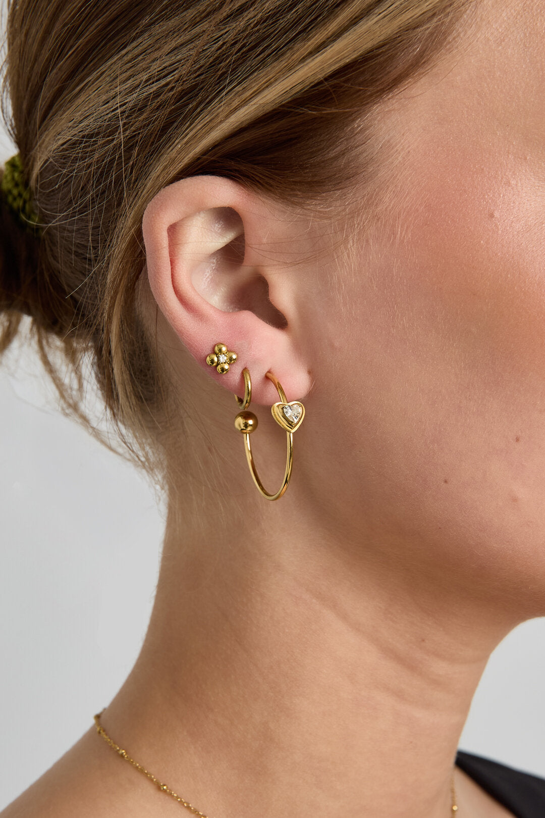 Boucles d'oreilles créoles avec cœur