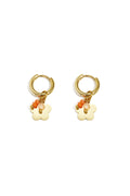 Boucles d'oreilles avec fleur pendante et perles