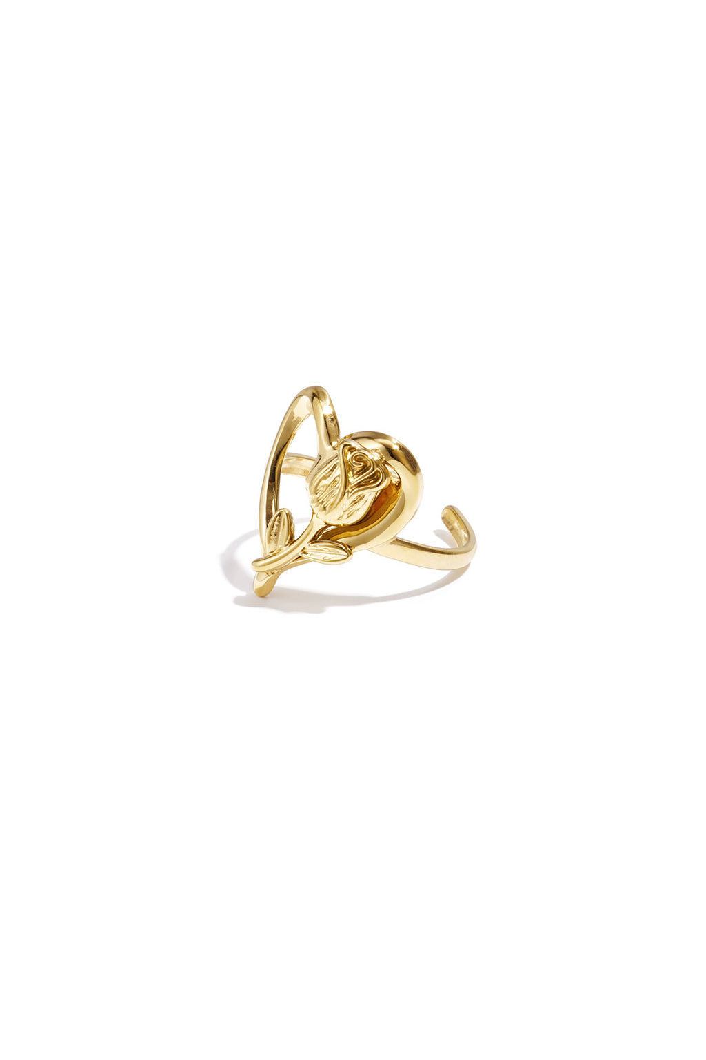 Bague avec une rose sur le cœur