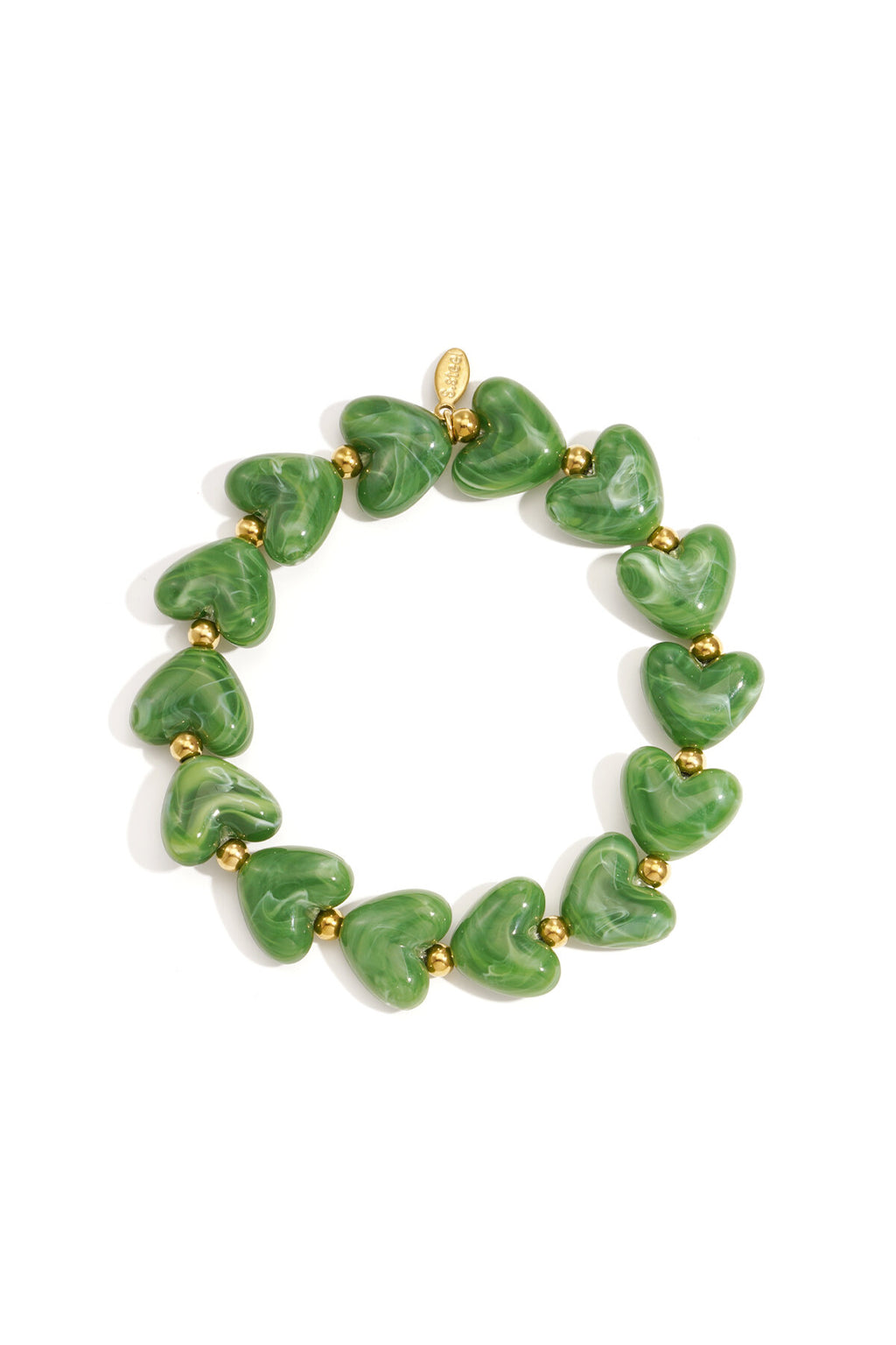 Bracelet élastique en perles en forme de cœur