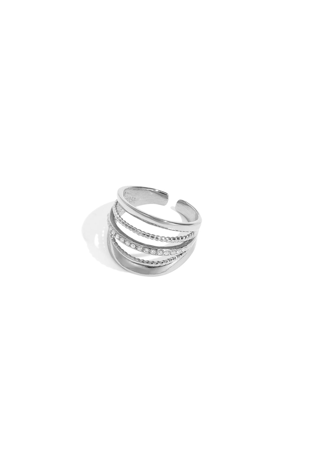 Bagues de déclaration en acier inoxydable, lignes décontractées, simples et quotidiennes, bijoux pour femmes