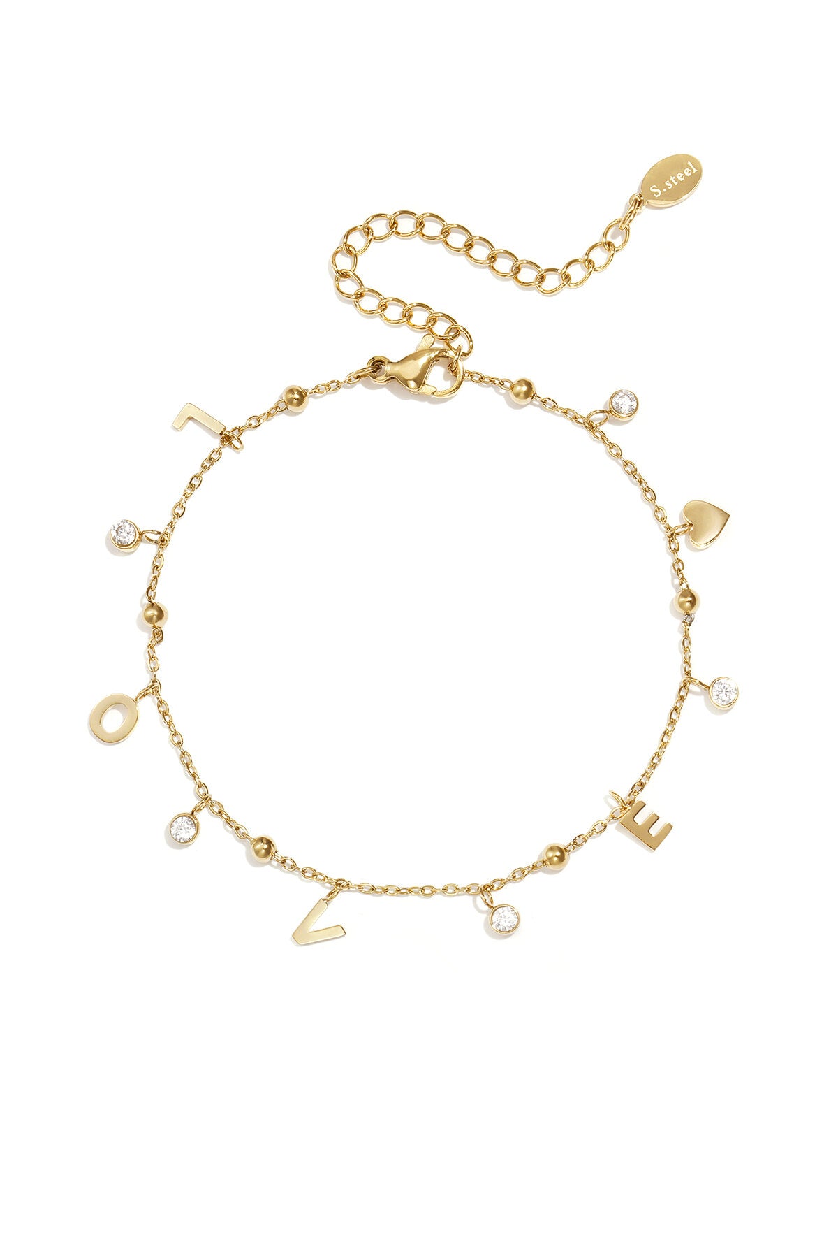 Bracelet d'amour avec pierres pendantes
