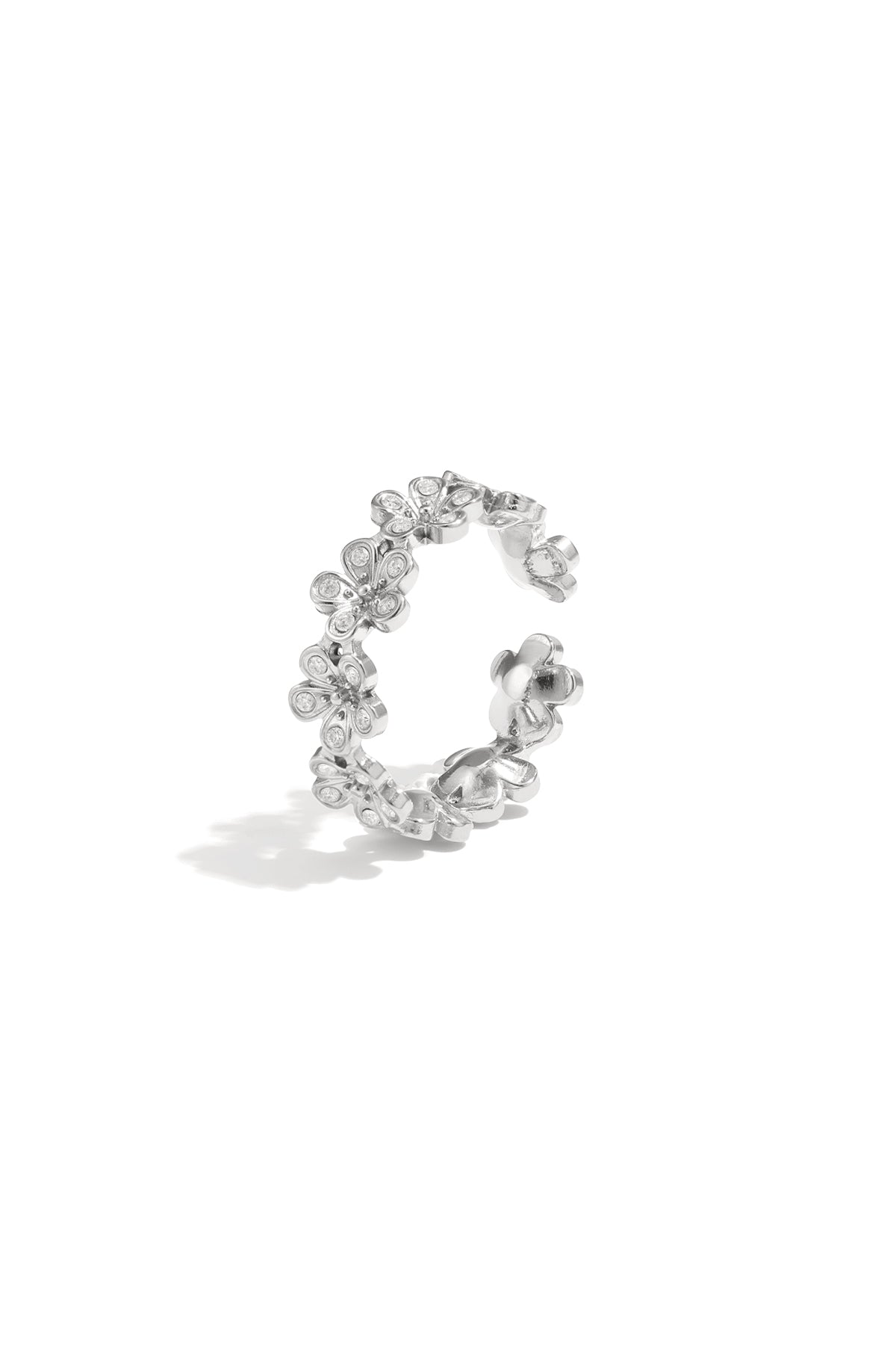 Bagues minimalistes en acier inoxydable, série Fleur, décontractée, simple et quotidienne, bijoux pour femmes