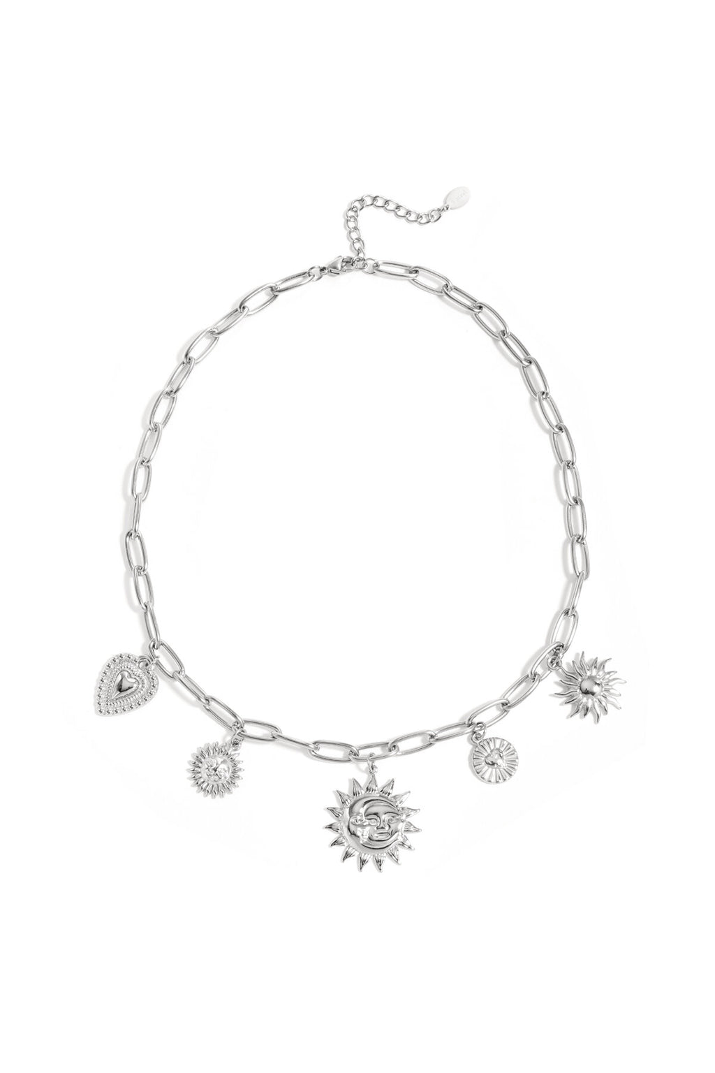 Collier avec breloques soleil et cœur