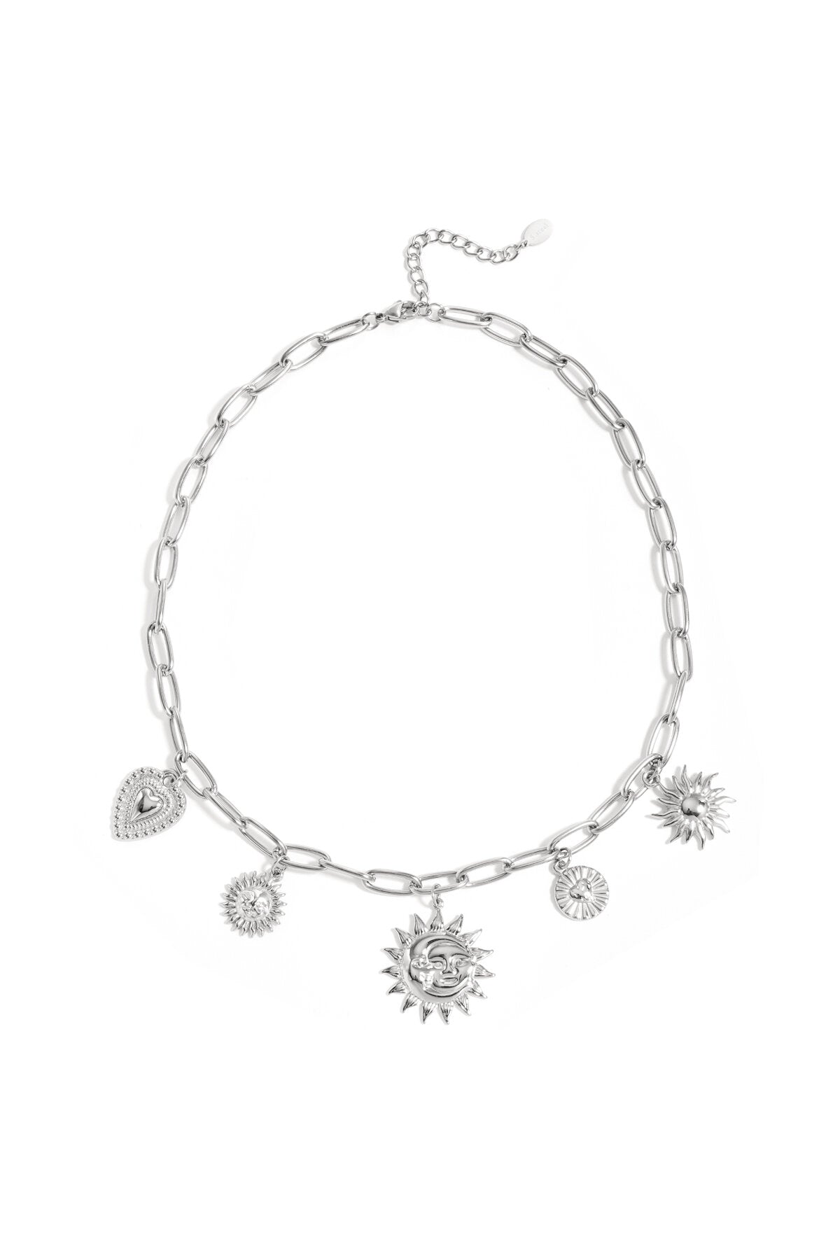 Collier avec breloques soleil et cœur