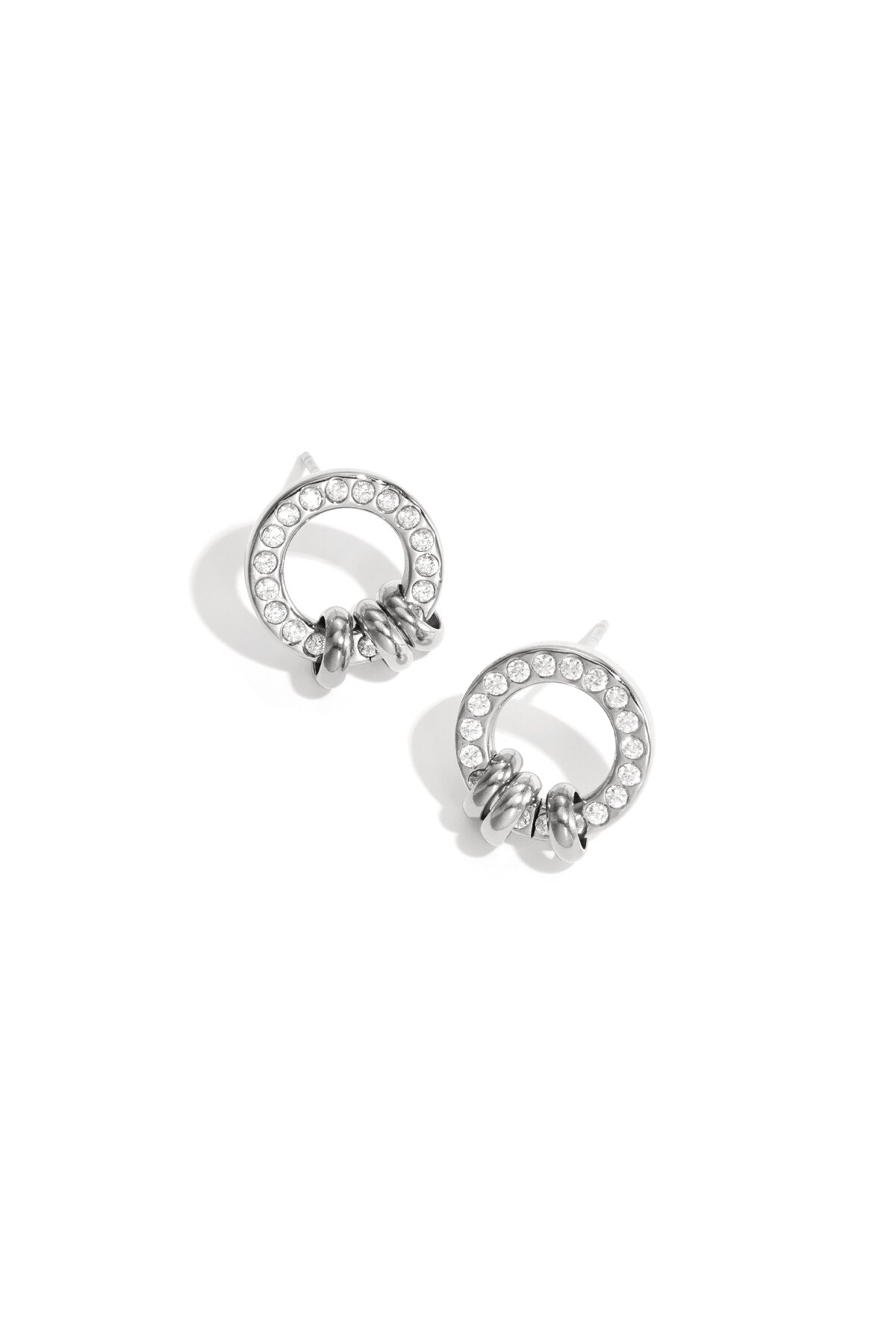 Boucles d'oreilles puces avec bagues élégantes