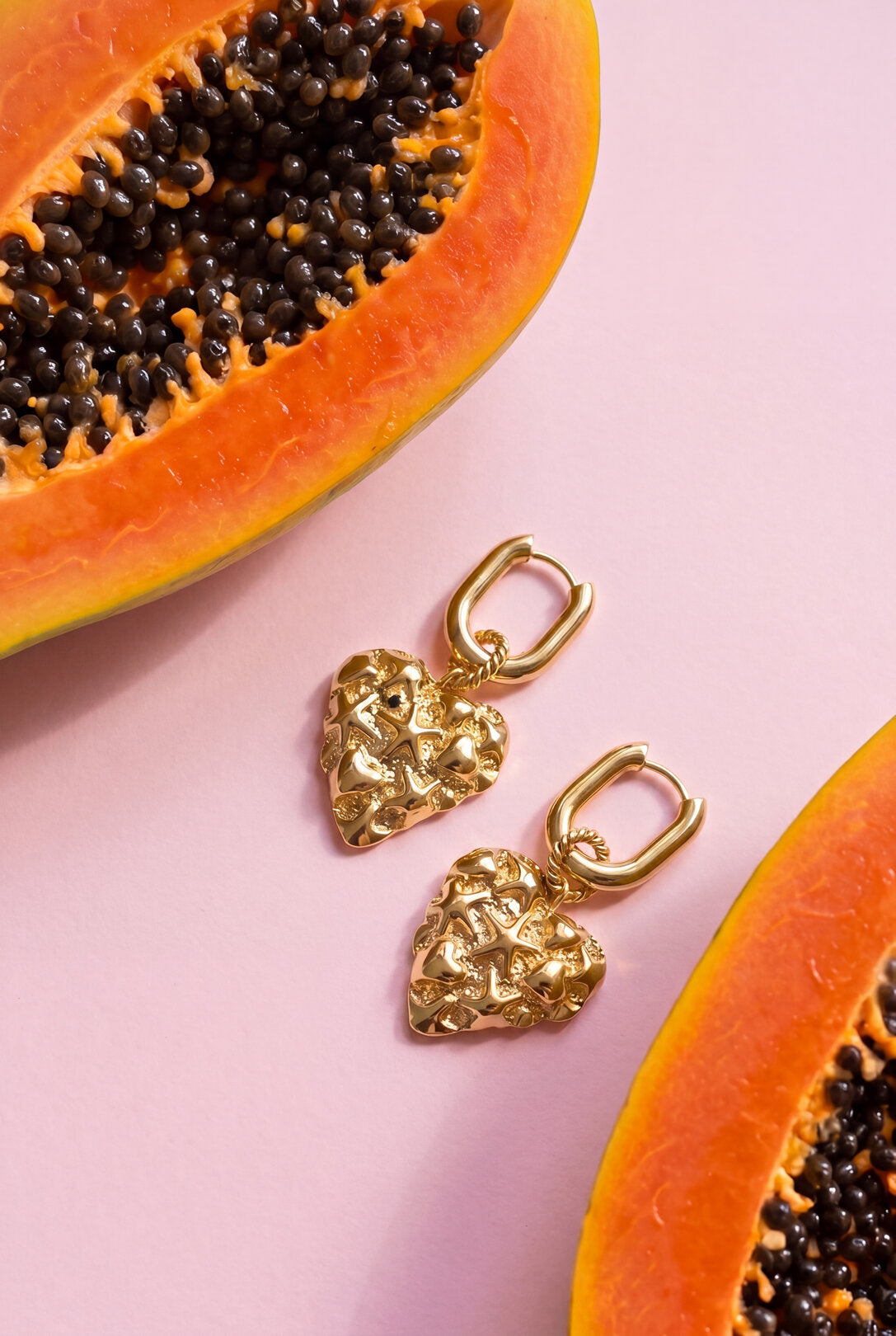 Boucles d'oreilles squovales à motif cœur et étoile