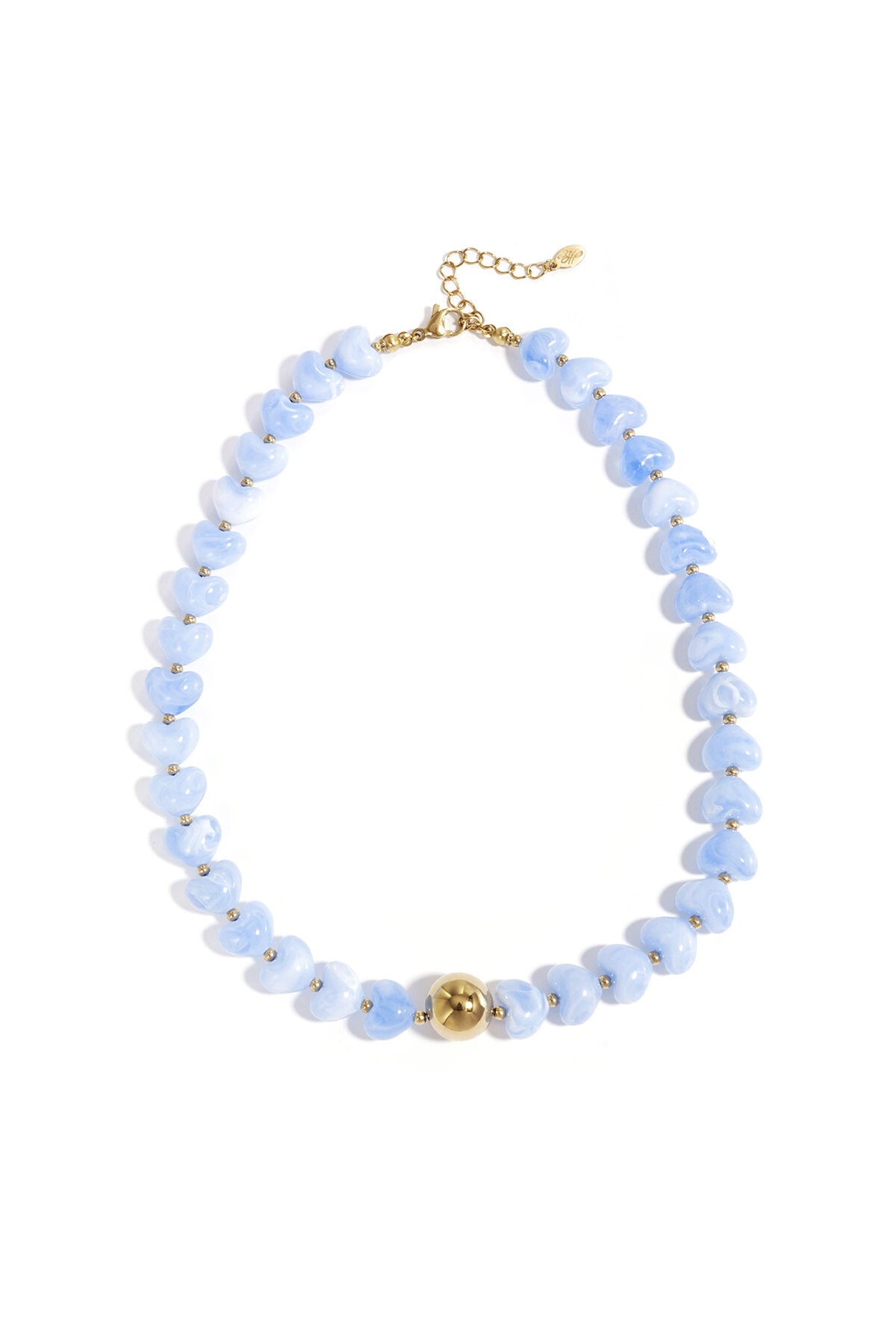 Collier statement orné de perles en forme de cœur