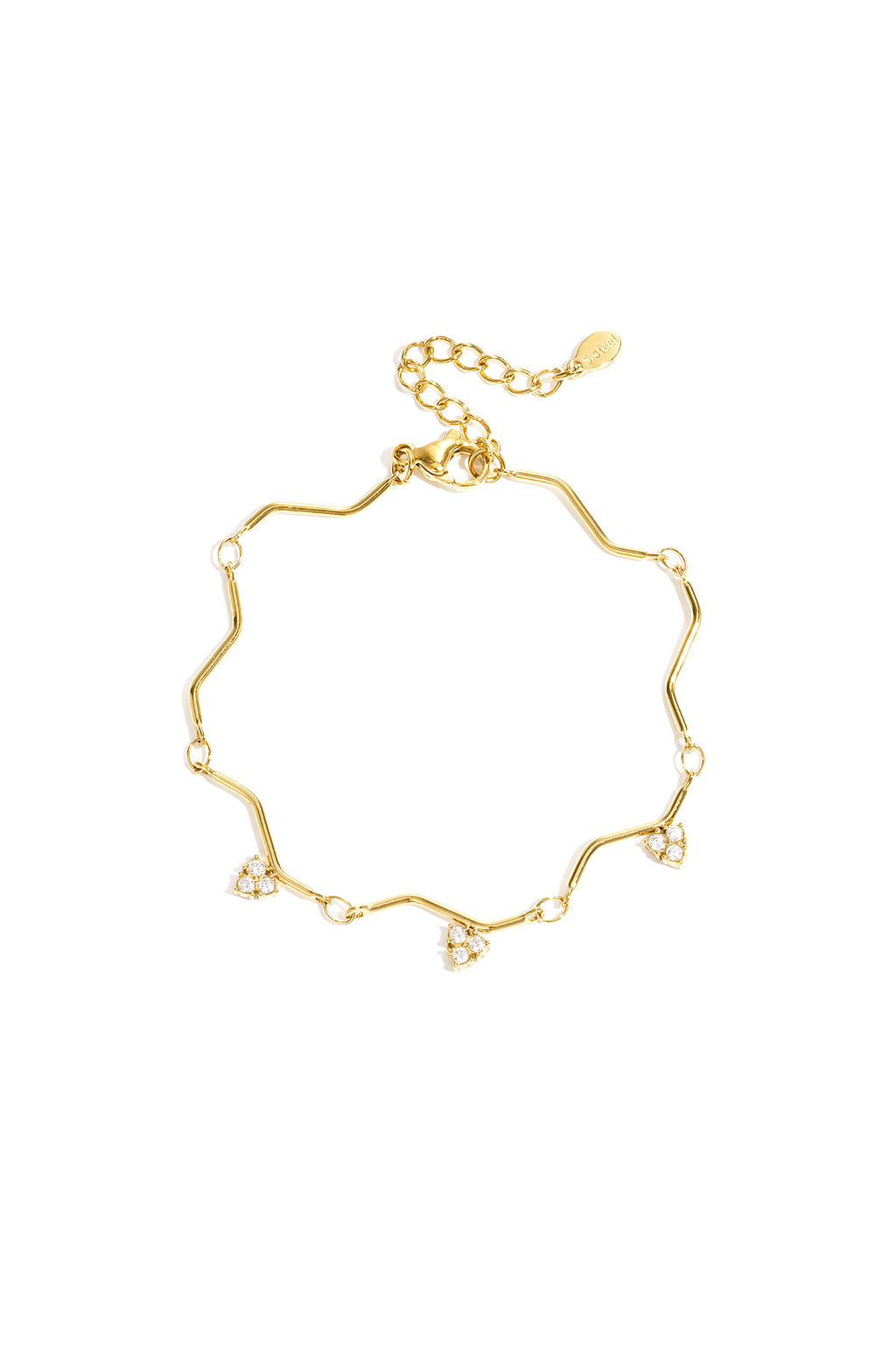 Bracelet orné de pierres et d'un motif en zigzag