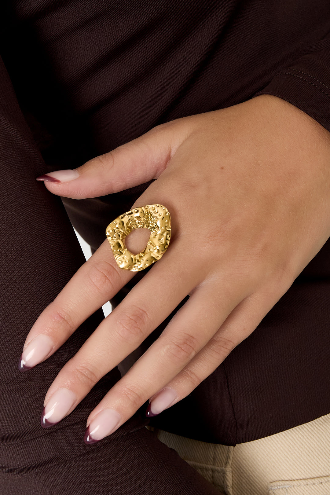 Bagues de déclaration en acier inoxydable de forme irrégulière, série décontractée, simple et quotidienne, bijoux pour femmes
