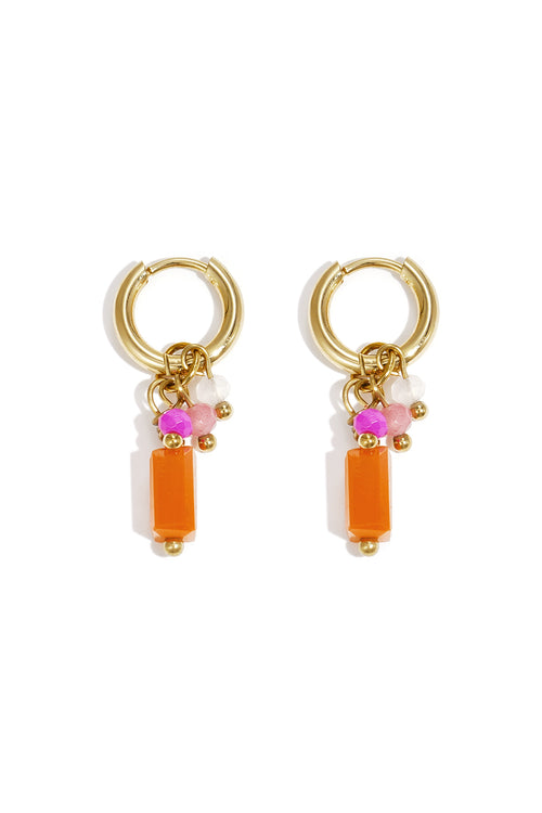 Boucles d'oreilles avec breloques colorées