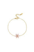 Bracelet orné d'une fleur en strass