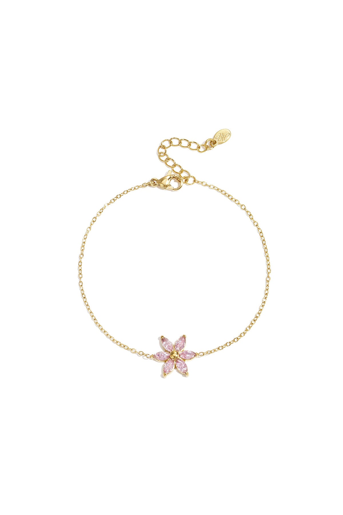 Bracelet orné d'une fleur en strass