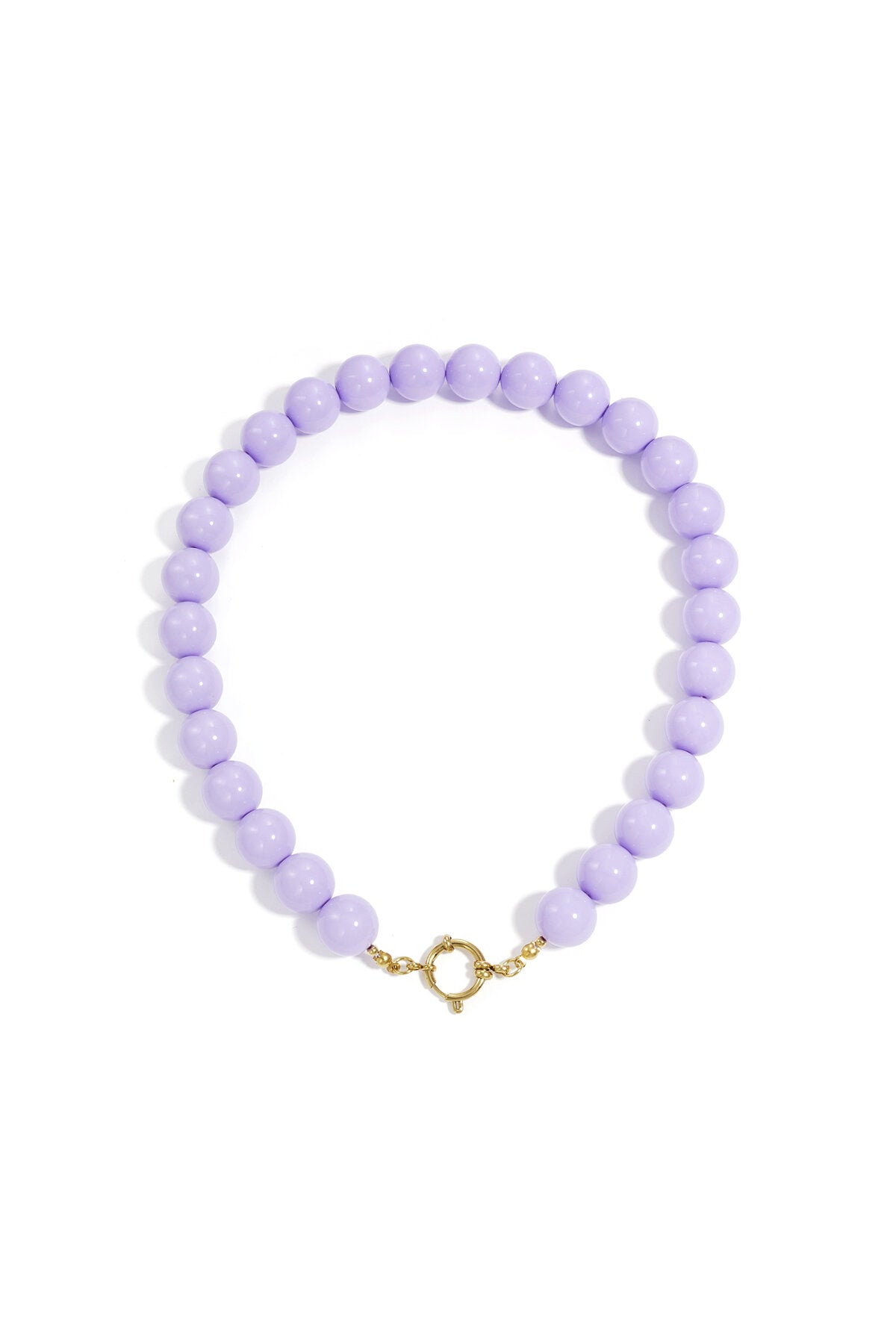 Collier à grosses perles et fermeture sur le devant-15mm