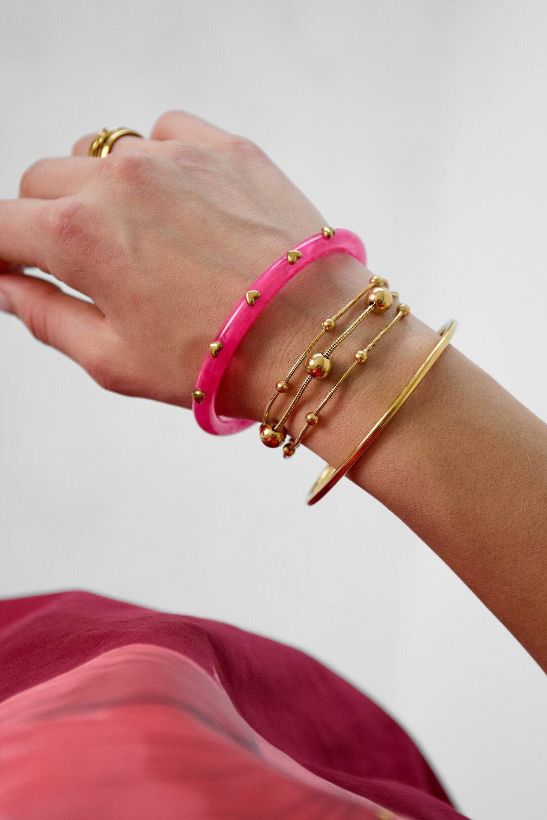 Bracelet à chaînes et à pois