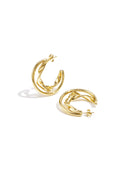 Boucles d'oreilles créoles doubles et épaisses avec détails torsadés