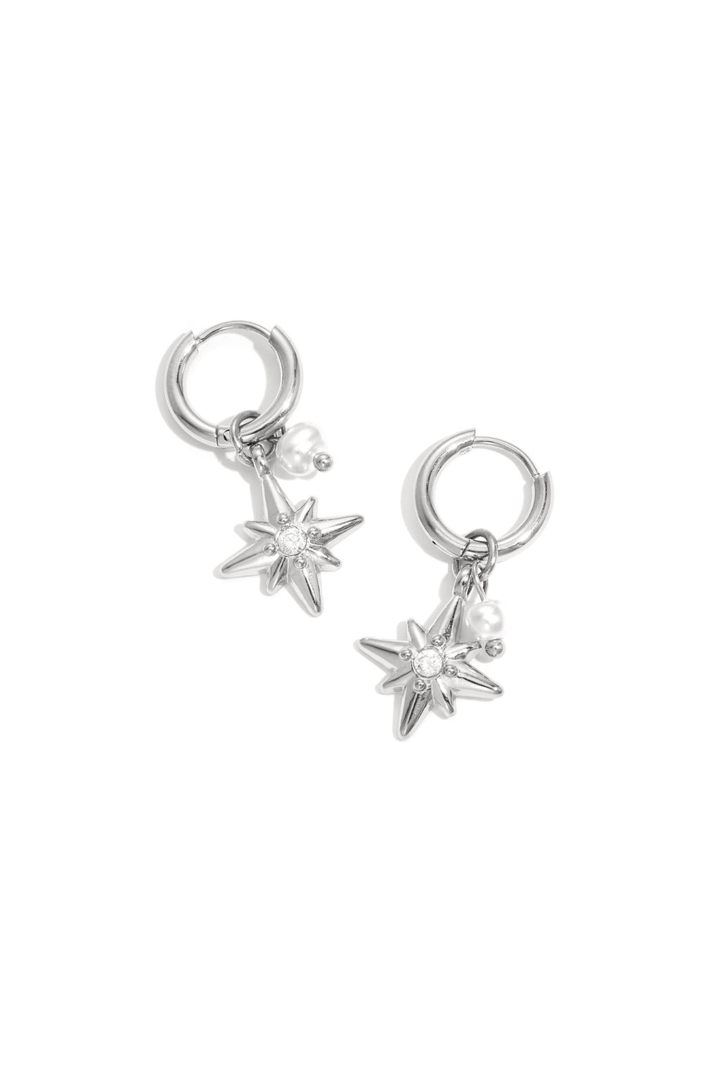 Boucles d'oreilles avec pendentifs en perle et en étoile