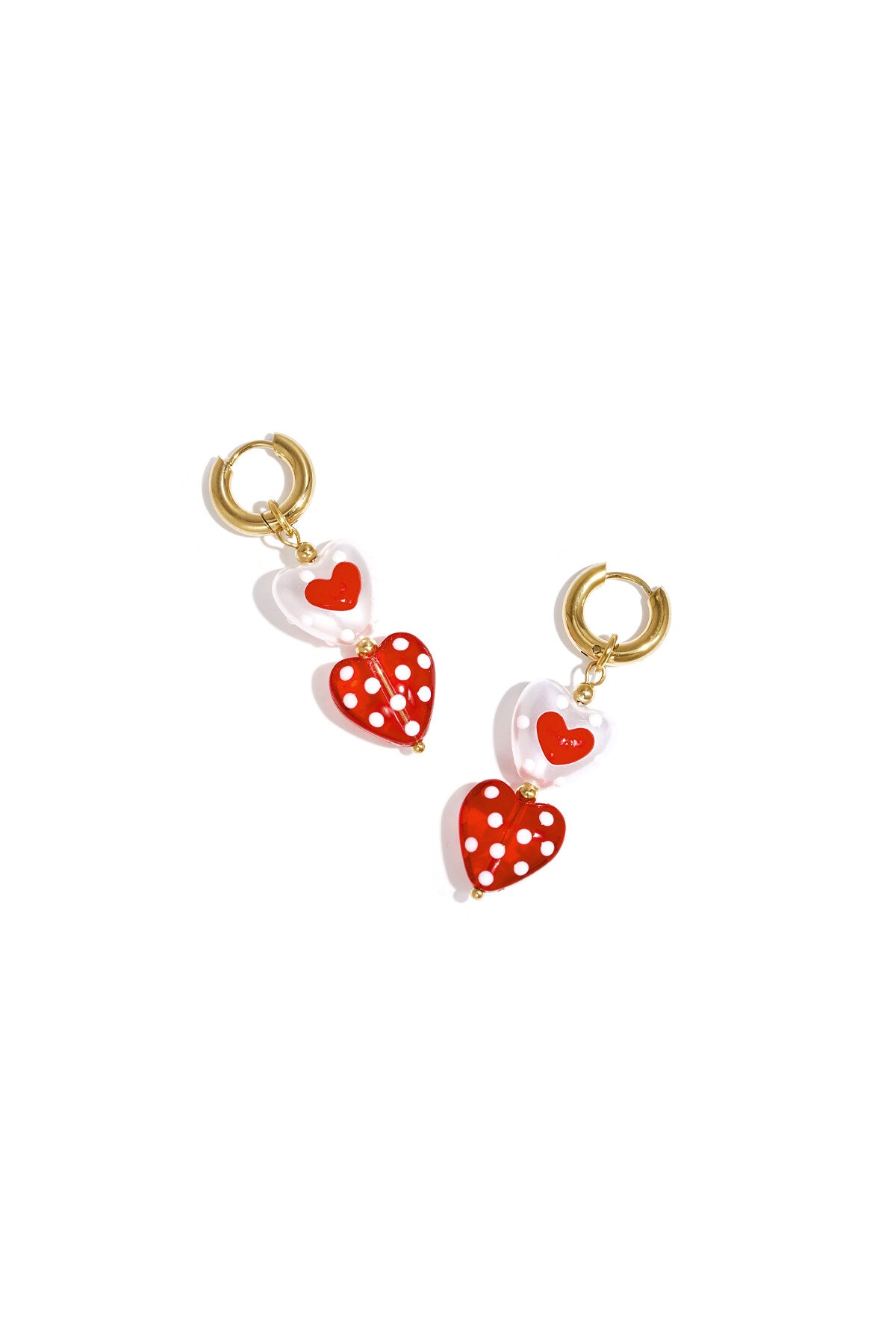 Boucles d'oreilles pendantes en forme de cœur
