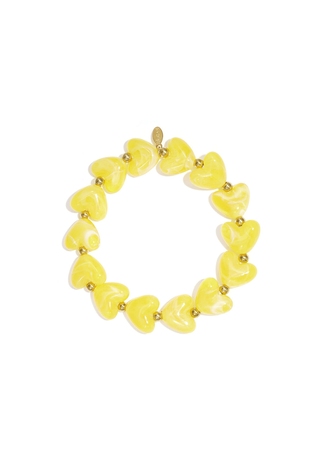 Bracelet élastique en perles en forme de cœur