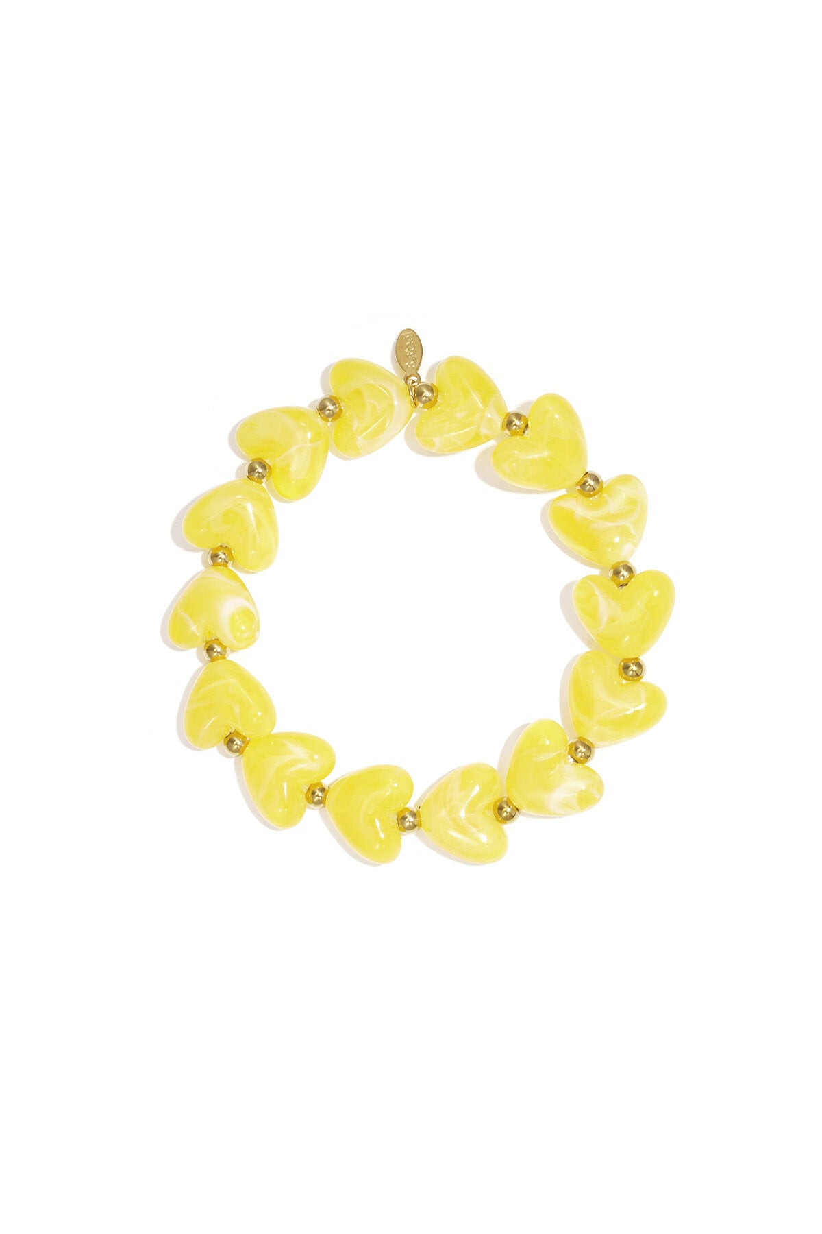 Bracelet élastique en perles en forme de cœur
