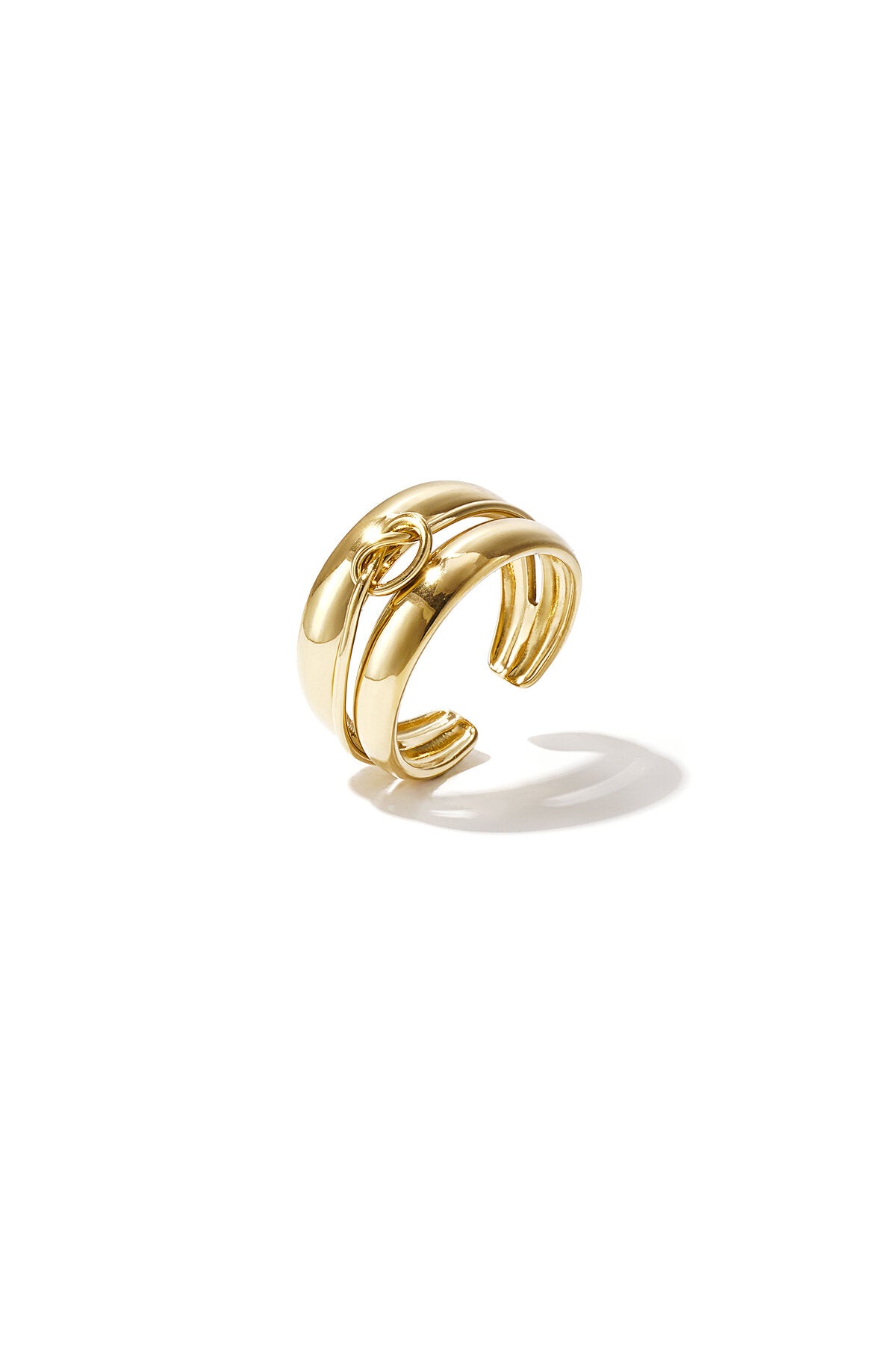 Bague à plusieurs rangs avec détail torsadé minimaliste