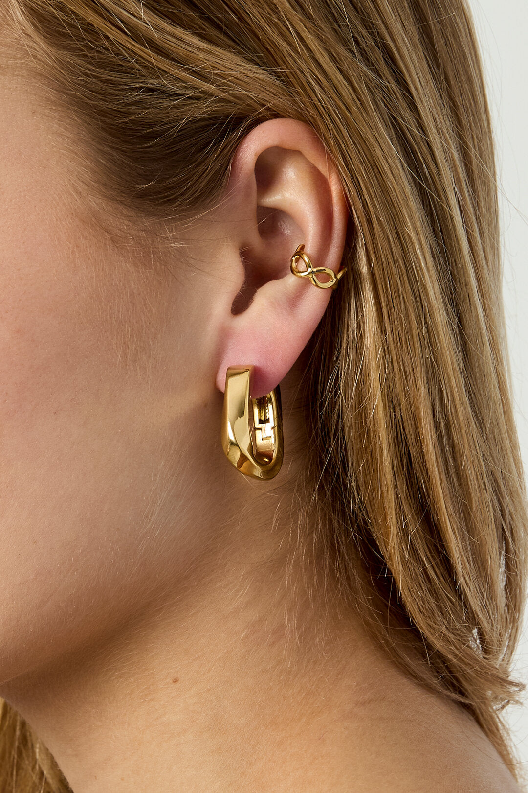Boucles d'oreilles en acier inoxydable, cercle, Simple Daily Simple Series, bijoux pour femmes