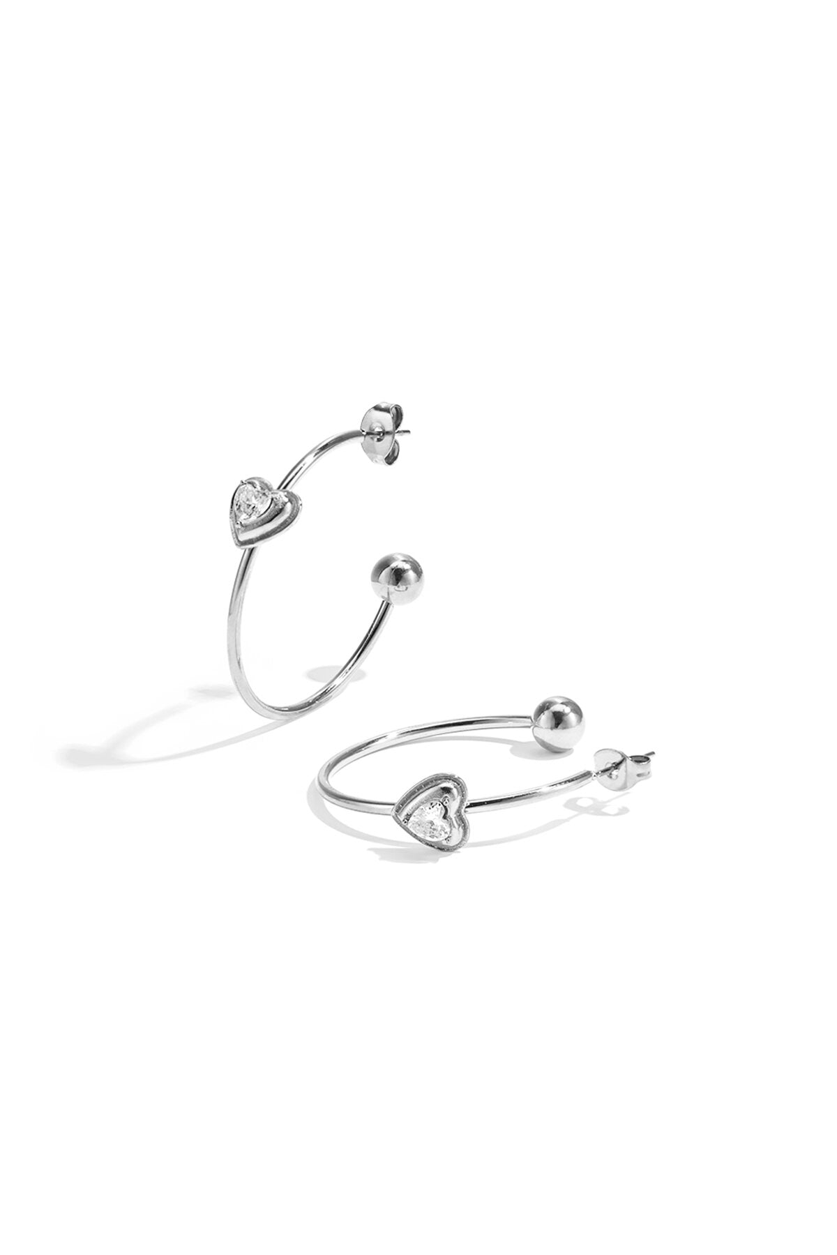 Boucles d'oreilles créoles avec cœur